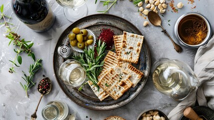 Matzah, Passover Seder plate