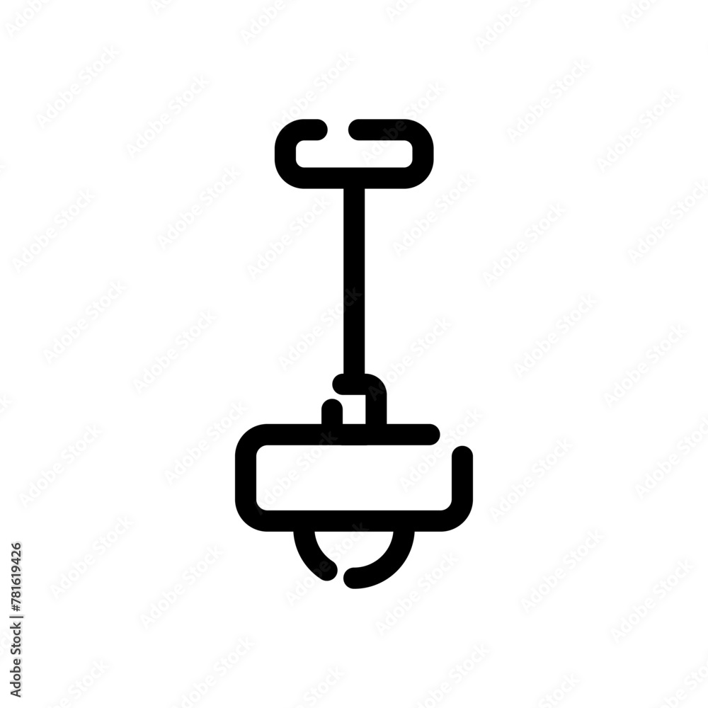 Poster hanging chandelier vector. lamp line vector logo icon. outline of a light bulb with a shade. top dec