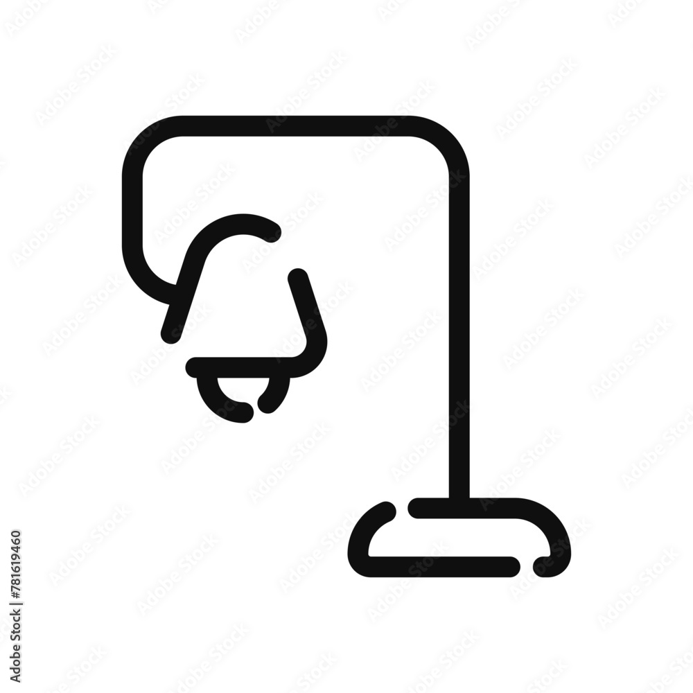Poster hanging chandelier vector. lamp line vector logo icon. outline of a light bulb with a shade. top dec