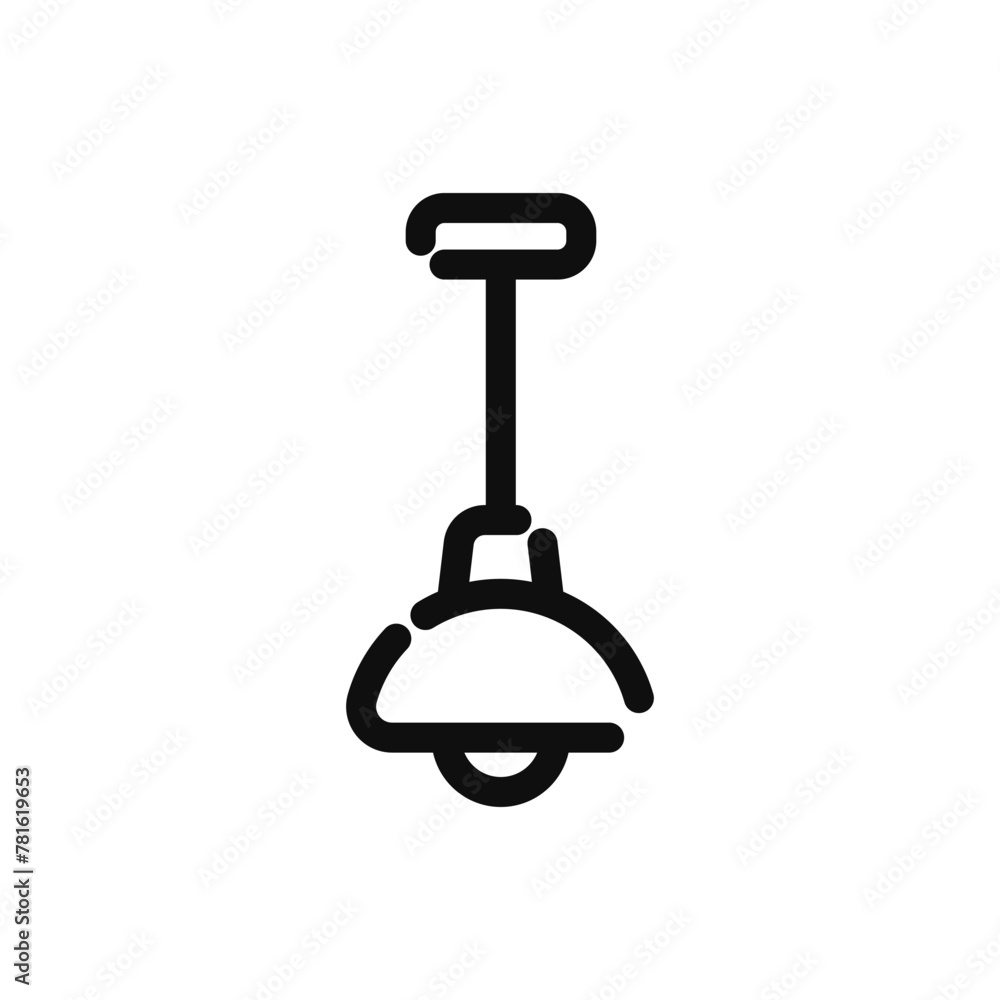 Poster hanging chandelier vector. lamp line vector logo icon. outline of a light bulb with a shade. top dec