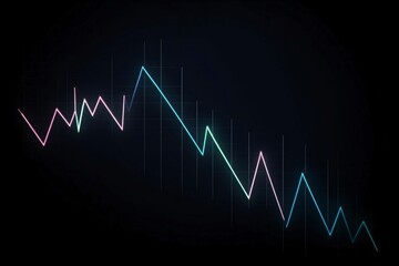 Illustration of a financial graph on a dark background with a gradient