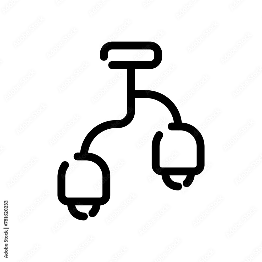 Poster hanging chandelier vector. lamp line vector logo icon. outline of a light bulb with a shade. top dec