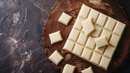 White chocolate from top down view