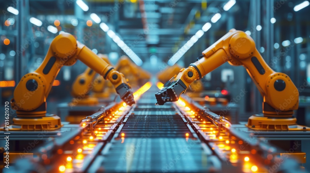 Aufkleber nano-scale chip manufacturing on a high-tech automated assembly line
