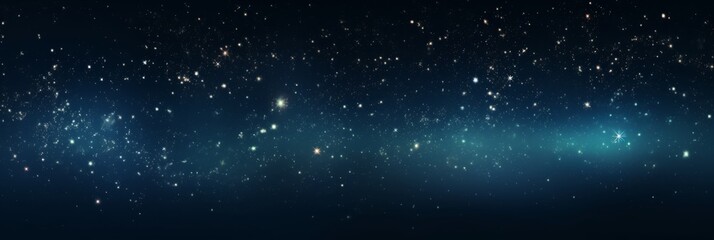 Starry Night Sky. Glowing Stars In Expansive Blue Nebulous Sky. Generative AI - obrazy, fototapety, plakaty