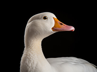 Featured against black backdrop, white goose down adds contrast