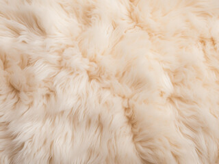 Background of fluffy white sheep wool carpet texture