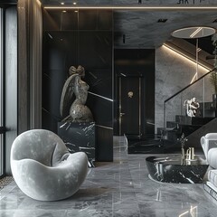 Unique Curvy Chair in Luxurious Modern Interior