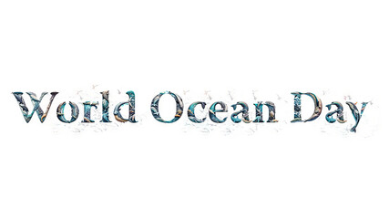 World Ocean Day text graphics