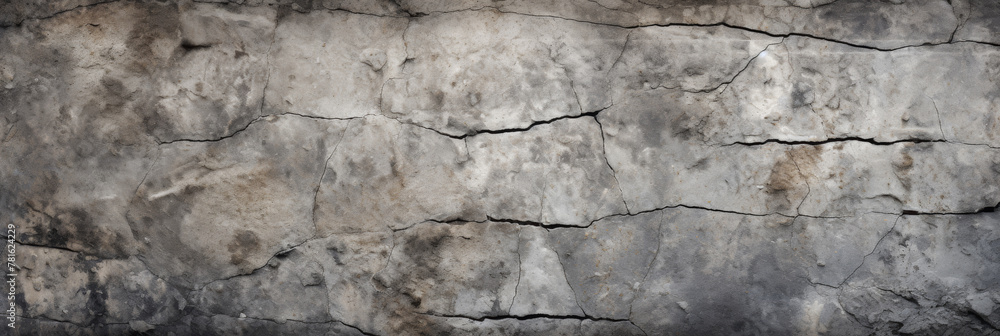 Poster concrete wall with natural patterns and cracks. gray concrete textured background. generative ai