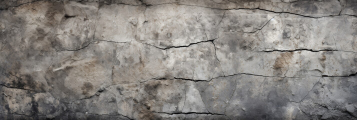 Concrete Wall With Natural Patterns And Cracks. Gray Concrete Textured Background. Generative AI