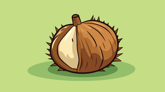 Outline illustration vector image of a chestnut. Ha
