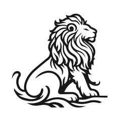 Vintage Vector Lion Silhouettes, Black and White Lion Illustration, Vintage Lion Graphics, Lion Illustration Set, Lion Vector Collection, Vintage Silhouette Lions	