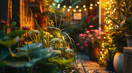 Create a bright and inviting backyard garden by illuminating it with lights. Showcase the beauty of...