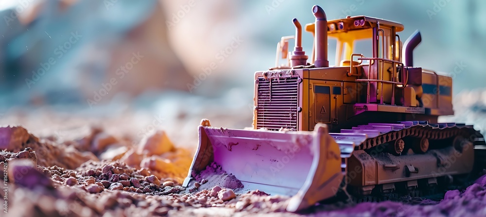 Poster iconic bulldozer model: providing ample space for your logo or text, ideal for captivating visual br