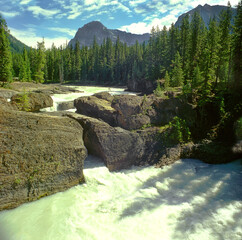 Yoho National Park, Canada – Natural Bridge Lower Falls on the Kicking Horse River