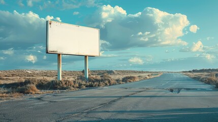 Empty billboard by road