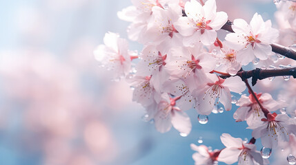 Obraz premium White and pink frozen flowers on ice. Frosty elegant natural winter or spring background.