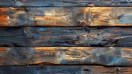 Old dark wooden boards on a high contrast background. - obrazy, fototapety, plakaty
