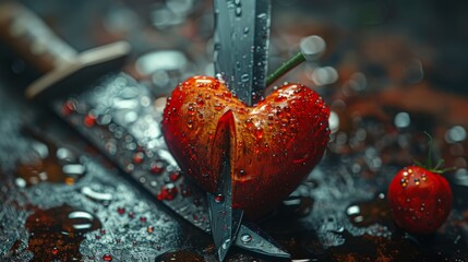 This is a low key of a heart with a knife stuck in it. Betrayal of a loved one. A blow from someone you love.