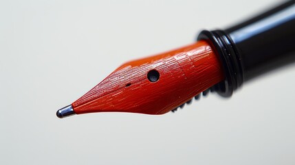An isolated close-up shot of a red felt-tip pen with an open cap - obrazy, fototapety, plakaty