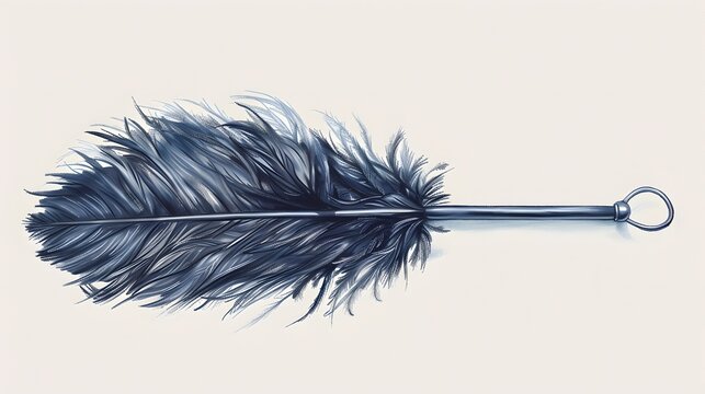 blue feather duster on white background clip art preview