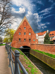 Medieval brick watermill in Gdansk	