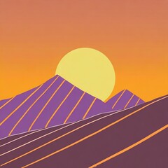 background, dusk, sun, sunset, mountain, crisp and clear, gradation