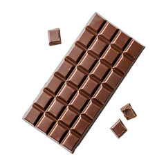 Fototapeta premium Delicious chocolate bar in an up close view, Isolated on Transparent Background, PNG