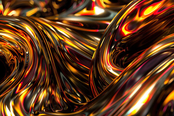 Abstract background with colorful glossy waves and swirls, Petroleum, fluid lines, simple design