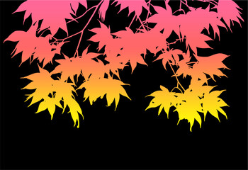 silueta arbol, arbusto, hojas, ramas, otoño, ilustracion, bosques, naturaleza, sequia, atmosfera, hoja de arce