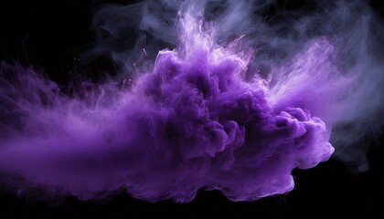 purple explosion smoke isolated on transparent background