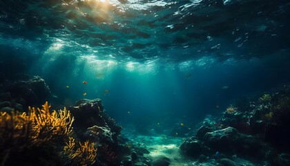 Fototapeta na wymiar sea or ocean underwater deep nature background
