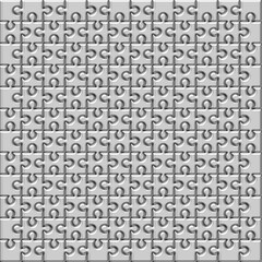 Grey jigsaw puzzle pieces background stock illustration.	
