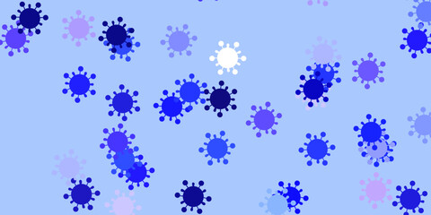 Light purple vector backdrop with virus symbols.