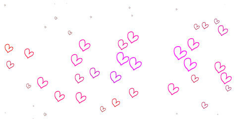 Light Pink vector backdrop with sweet hearts.