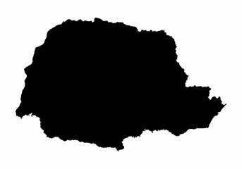 Parana State silhouette map - obrazy, fototapety, plakaty