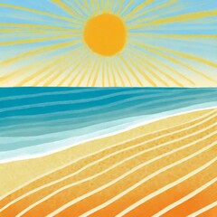 Fototapeta na wymiar Background, summer, sea, sandy beach, sunlight, sun, crisp and clear, gradation