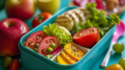 The colorful and healthy lunch box