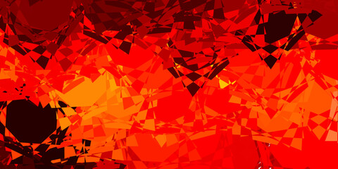 Light Red, Yellow vector pattern with polygonal shapes.