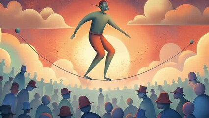 The prodigal sons wasteful living can be likened to a blindfolded tightrope walker entertaining the crowd with daring stunts and acrobatics but