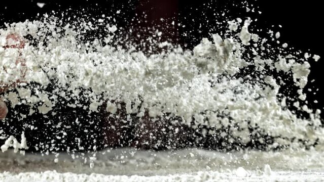 Super slow motion flour. High quality FullHD footage