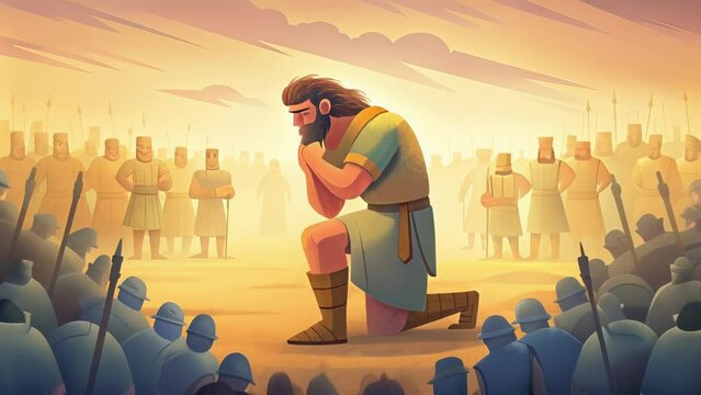 Amidst the taunts and jeers of the Philistine army David knelt in prayer seeking guidance and strength from above. And in response a great wind