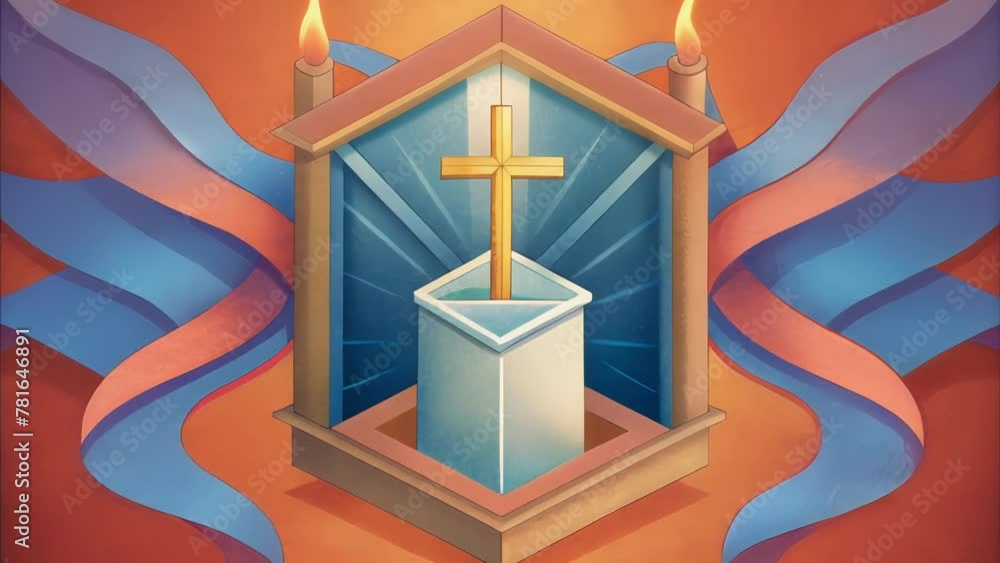 Fototapete a tapestry woven with intricate threads of both the cross and the ballot box symbolizing the unity a