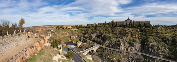 Toledo, Spain - Dec 17, 2018: Toledo is an ancient city set on a hill above the plains of...