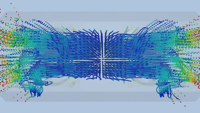 CFD simulation Computational fluid dynamics - Cooling tray airflow simulation