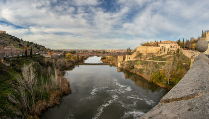 Toledo, Spain - Dec 17, 2018: Toledo is an ancient city set on a hill above the plains of...