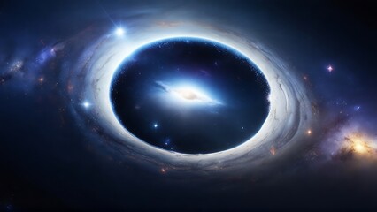Starry Embrace: Celestial Halo Encompassing a Distant Elliptical Galaxy