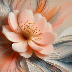elicate flower of pastel peach color painted with oil paint flower beautiful flower pic international flower