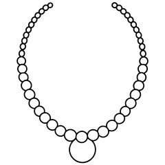 pearl necklace isolated on white background